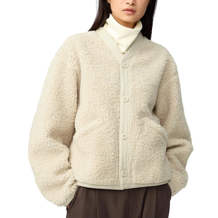 Uniqlo Women's Fleece Short Jacket 01 Off White