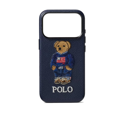 Polo Ralph Lauren Polo Bear Leather iPhone 17 Pro Case Navy Multi