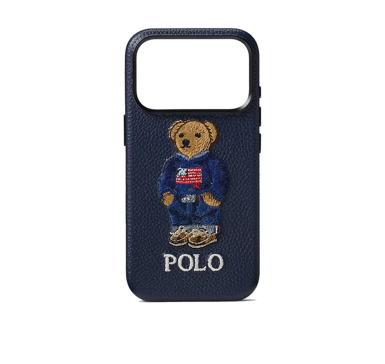 Polo Ralph Lauren Polo Bear Leather iPhone 17 Pro Case Navy Multi