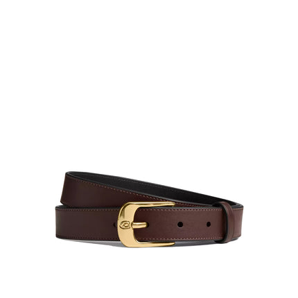 Coach Women's C Harness Buckle Belt, 25 Mm Gold/Maple