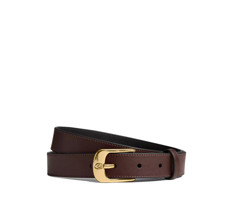 Coach Women's C Harness Buckle Belt, 25 Mm Gold/Maple