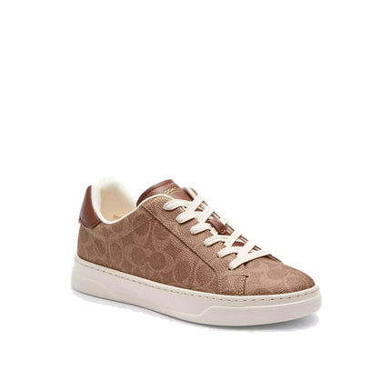 Coach Women's High Line Sneaker In Signature Canvas Brown/Khaki