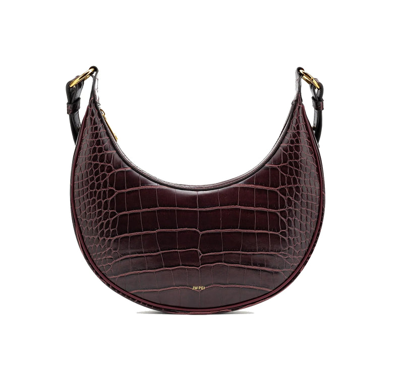 JW PEI Women's Carly Saddle Bag Brown Croc