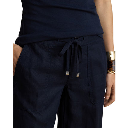 Polo Ralph Lauren Women's Linen Wide-Leg Pant Lauren Navy
