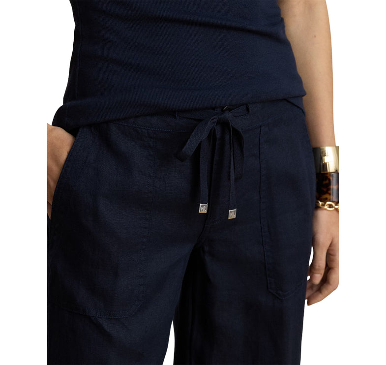 Polo Ralph Lauren Women's Linen Wide-Leg Pant Lauren Navy