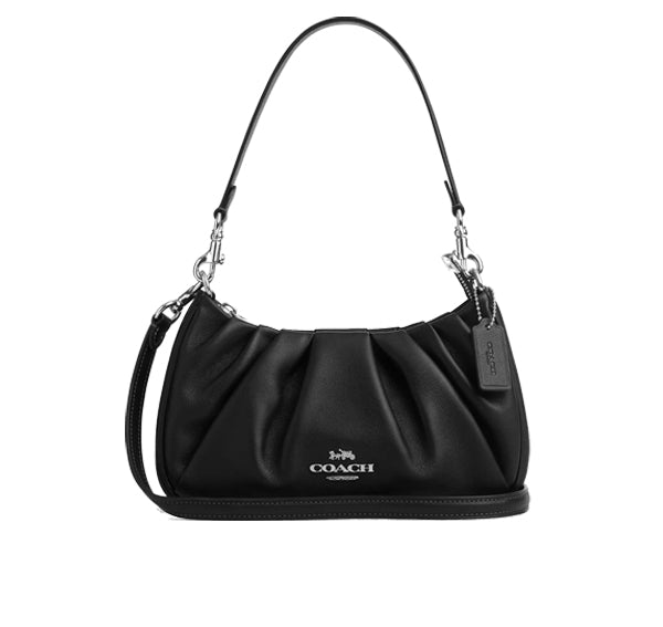 Coach Women's Teri Shoulder Bag With Ruching Silver/Black