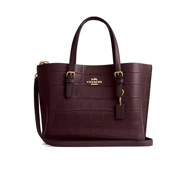 Coach Women's Mollie Tote Bag 25 Gold/Merlot