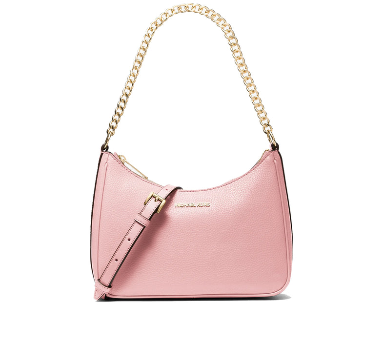 Michael Kors Women's Jet Set Large Pebbled Leather Convertible Crossbody Bag Powder Blush