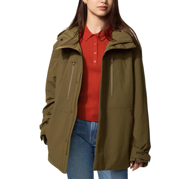 Uniqlo Unisex Hybrid Down Parka 34 Brown