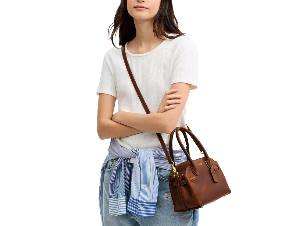Coach Women's Empire Carryall Bag 21 In Loved Leather Brass/Brown