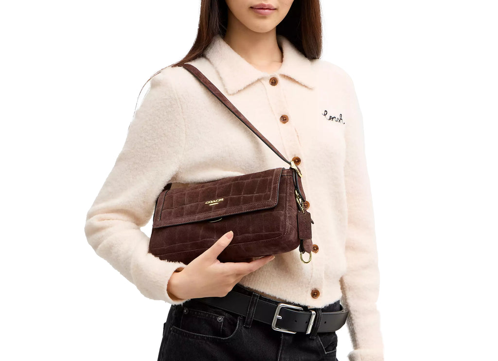 Coach Women's Etta Small Flap Shoulder Bag Gold/Maple