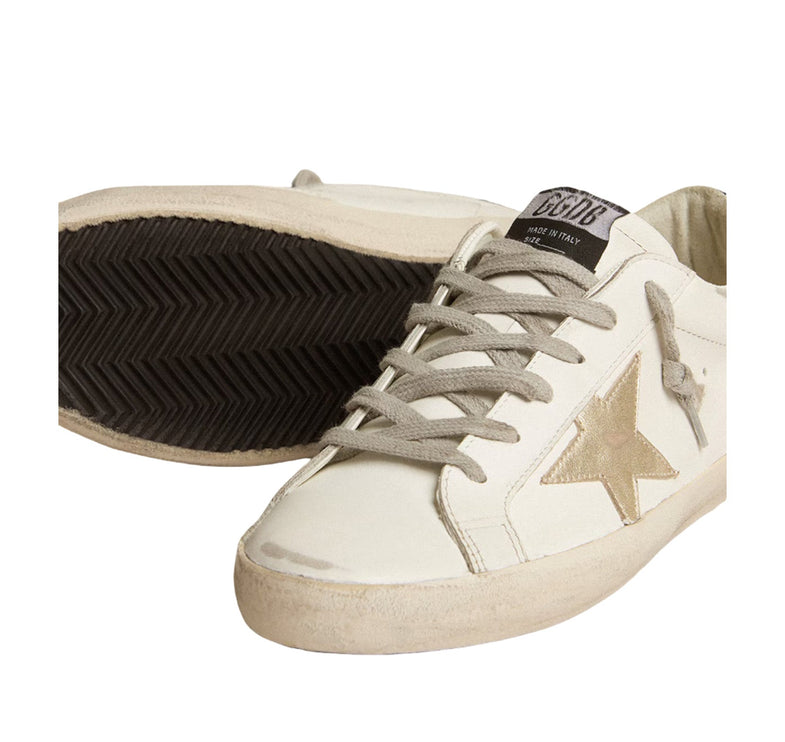 Golden Goose Women's Super Star Sneakers with Gold Star and Black Glitter