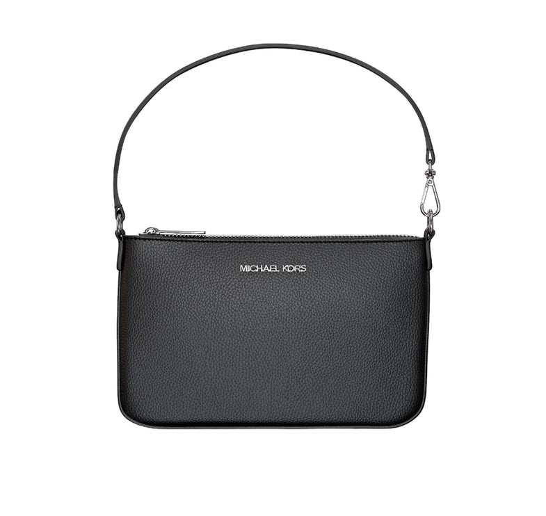 Michael Kors Women's Jet Set Small Pebbled Leather Convertible Wristlet Black