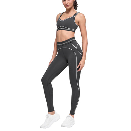 alo Women's Airbrush High-Waist Heart Throb Legging Anthracite/White