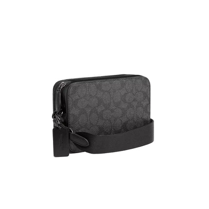 Coach Unisex Charter Crossbody Bag 19 In Signature Canvas With Coach Graphic Charcoal Multi