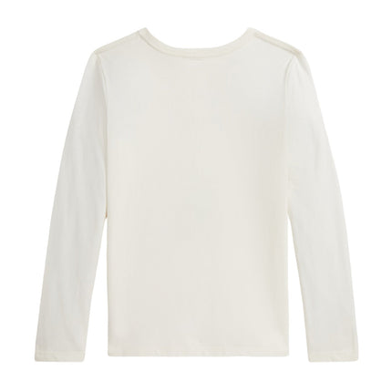 Polo Ralph Lauren Girl's Polo Bear Cotton Jersey Long-Sleeve Tee White