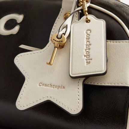 Coach Women's Bowling Shoulder Bag Black & White
