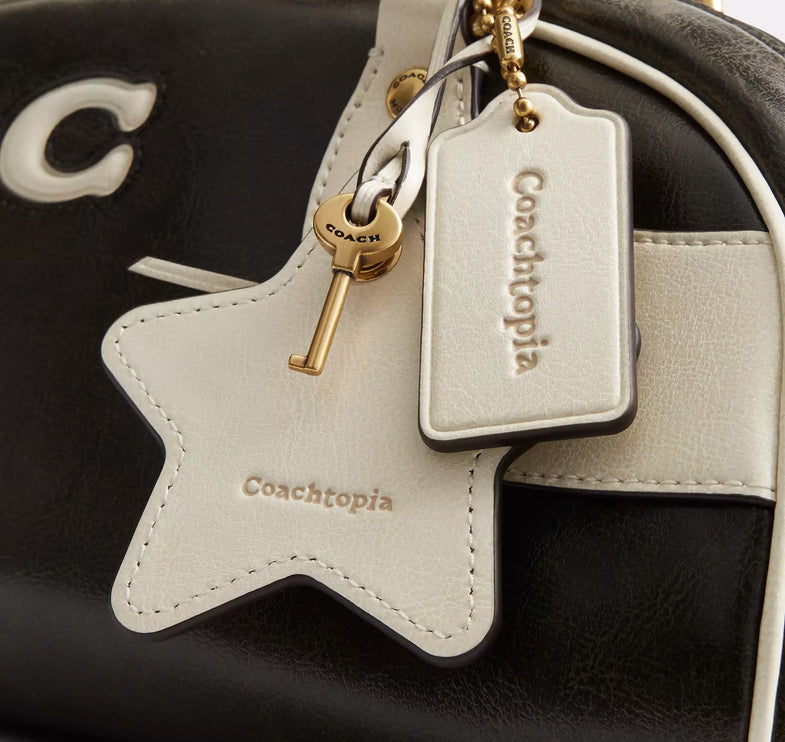Coach Women's Bowling Shoulder Bag Black & White