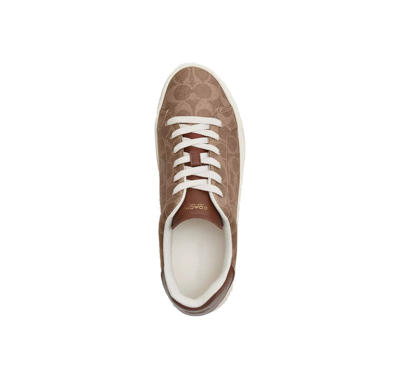 Coach Women's High Line Sneaker In Signature Canvas Brown/Khaki