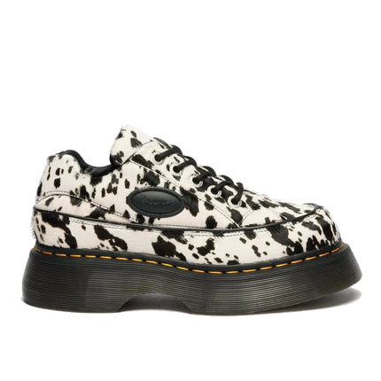 Dr. Martens Women's Buzz 5 Eye Dalmatian Hair On Leather Shoes Cream/Black