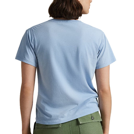 Polo Ralph Lauren Women's Polo Bear Cotton Jersey Tee Chambray Blue