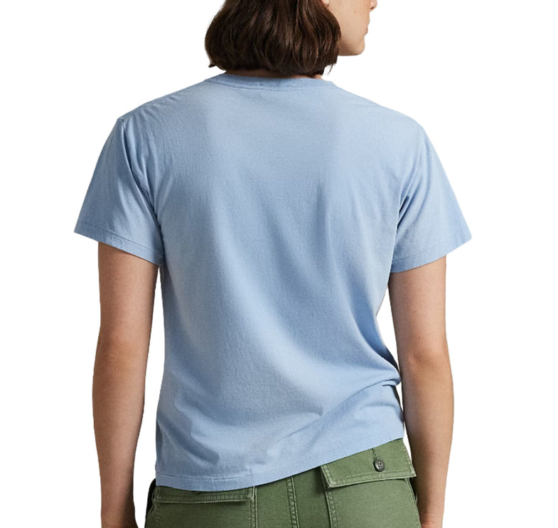 Polo Ralph Lauren Women's Polo Bear Cotton Jersey Tee Chambray Blue