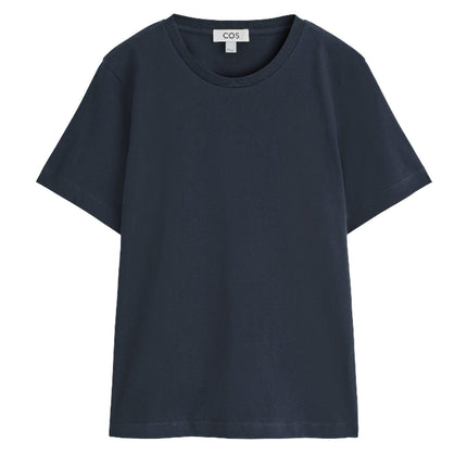 COS Women's Crew-Neck Cotton T-Shirt Navy