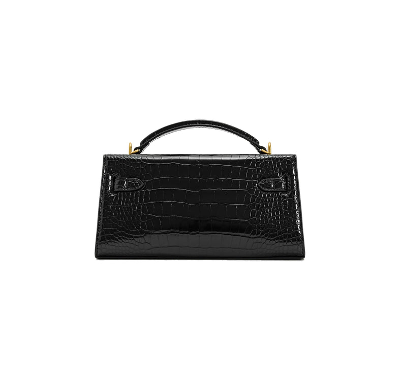 JW PEI Women's Noor Top Handle Bag Black Croc