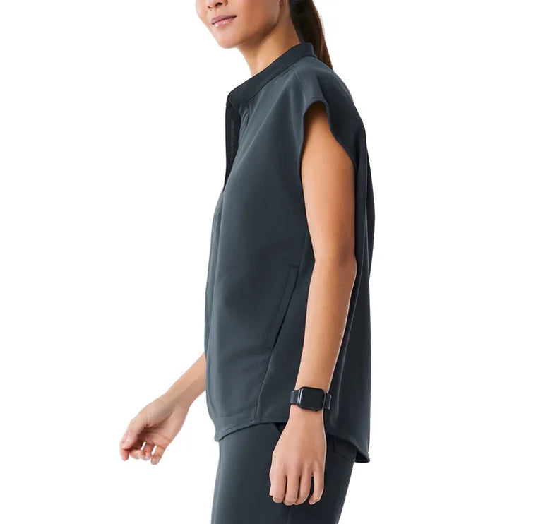 FIGS Women's Rafaela Oversized Scrub Top Dark Harbor