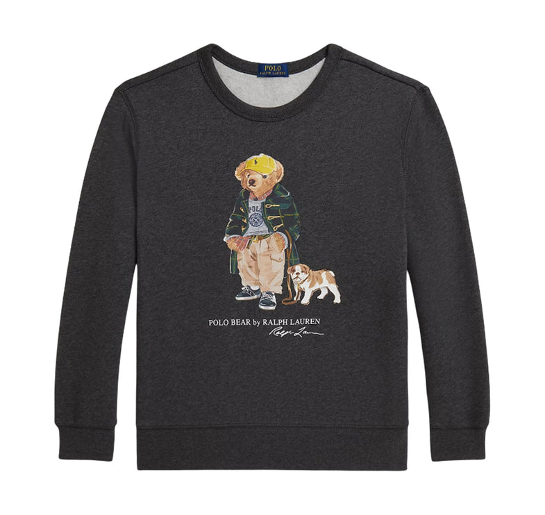 Polo Ralph Lauren Boy's Polo Bear Heathered Fleece Sweatshirt Windsor Heather