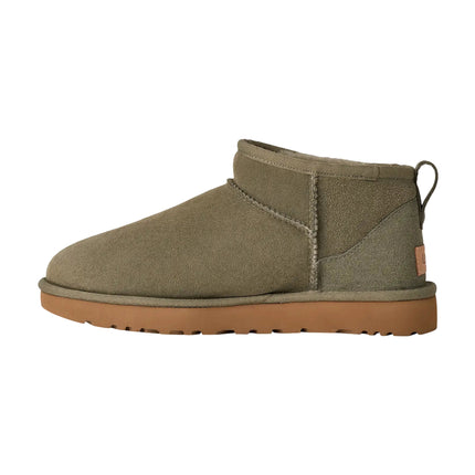UGG Classic Ultra Mini kadın botu, yeşil (moss green) süet