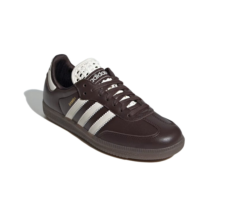 Adidas Women's Samba OG Shoes Aurora Coffee/Off White/Gold Metallic IH3982