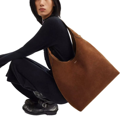 Coach Women's Brooklyn Shoulder Bag 39 Suede/Brass/Warm Brown