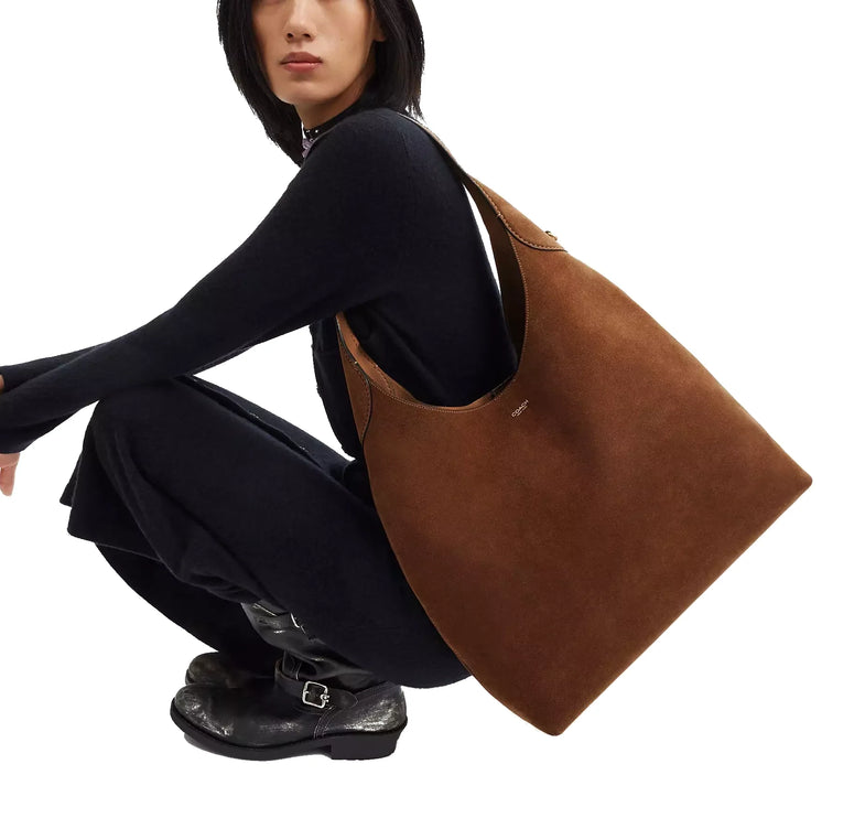 Coach Women's Brooklyn Shoulder Bag 39 Suede/Brass/Warm Brown
