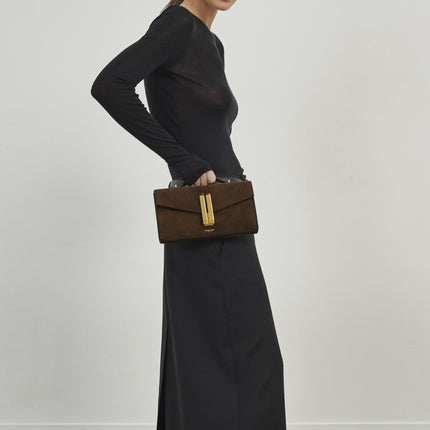 DeMellier London Women's The Vancouver Clutch Mocha Suede/Mocha Smooth