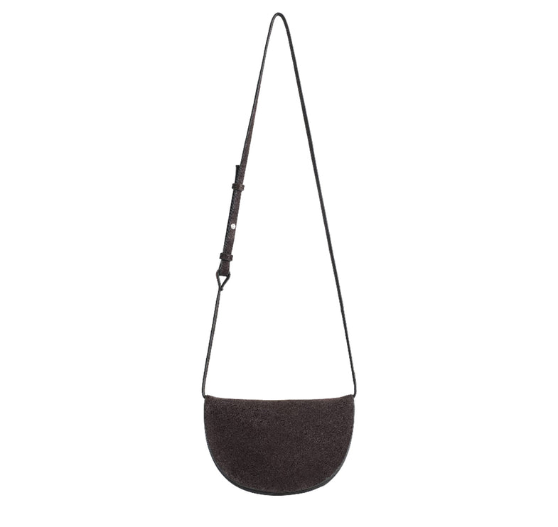 COS Women's Curved Crossbody Bag Dark Brown