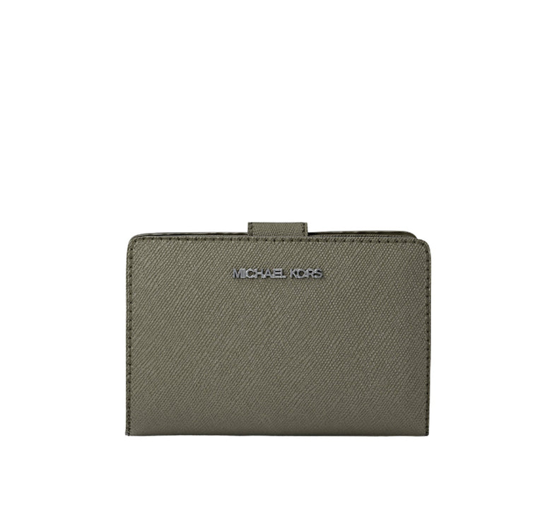 Michael Kors Women's Jet Set Medium Saffiano Leather Wallet Olive