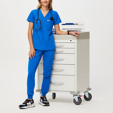 FIGS Women's Catarina One Pocket Scrub Top Royal Blue