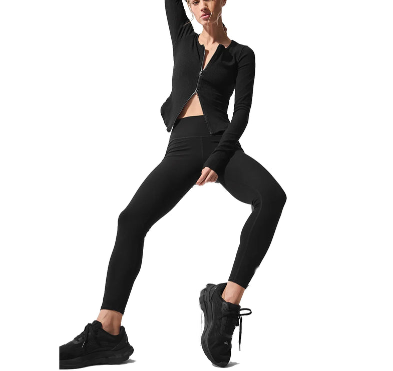 alo Women's Alosoft High-Waist 7/8 Highlight Legging Black