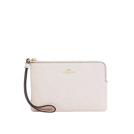 Coach Women's Corner Zip Wristlet Gold/Chalk