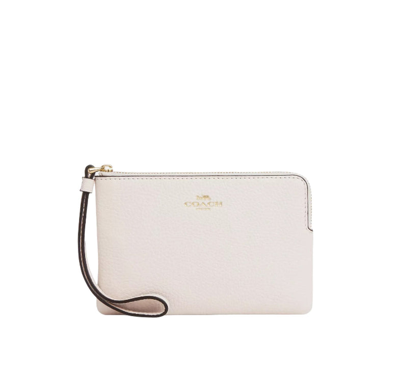 Coach Women's Corner Zip Wristlet Gold/Chalk