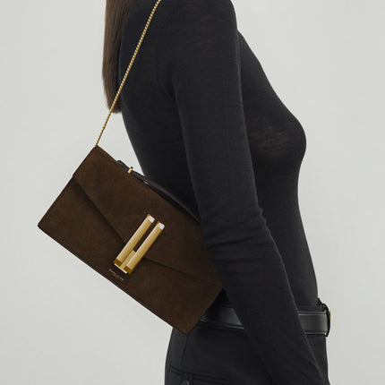 DeMellier London Women's The Vancouver Clutch Mocha Suede/Mocha Smooth