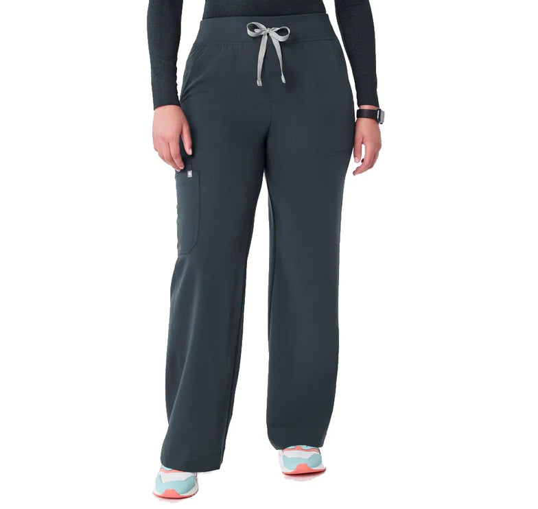 FIGS Women's High Waisted Isabel Wide Leg Scrub Pants Dark Harbor