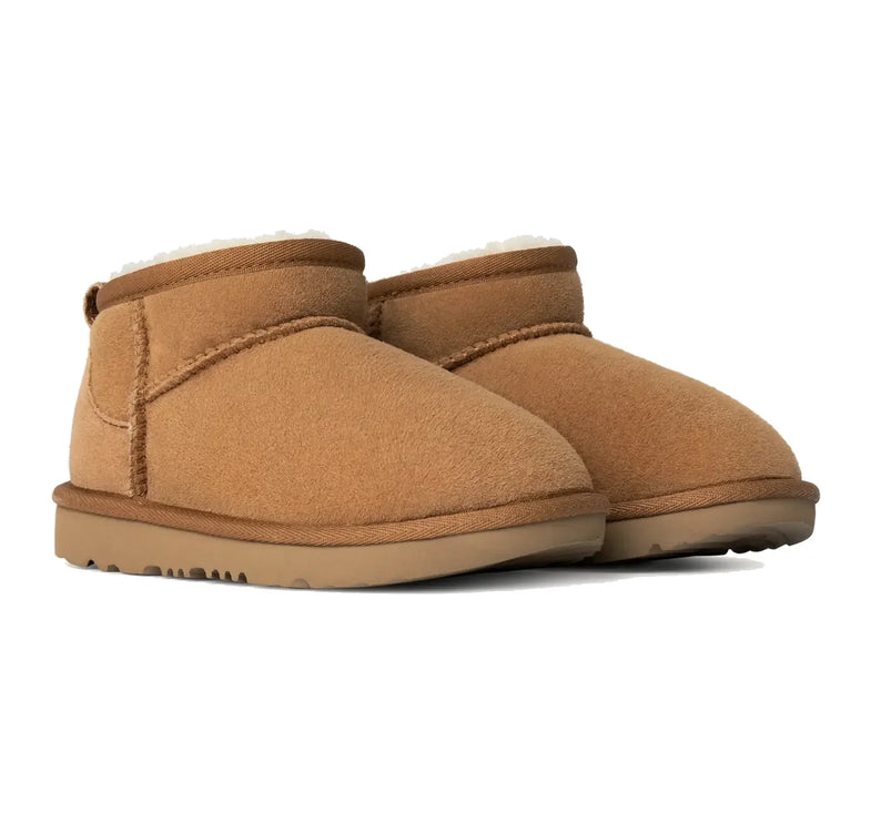 UGG Classic Ultra Mini çocuk botu, kahverengi (chestnut) süet