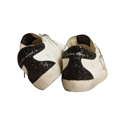Golden Goose Women's Super Star Sneakers with Gold Star and Black Glitter