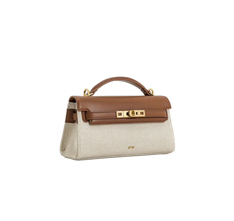 JW PEI Women's Noor Top Handle Bag Brown Canvas