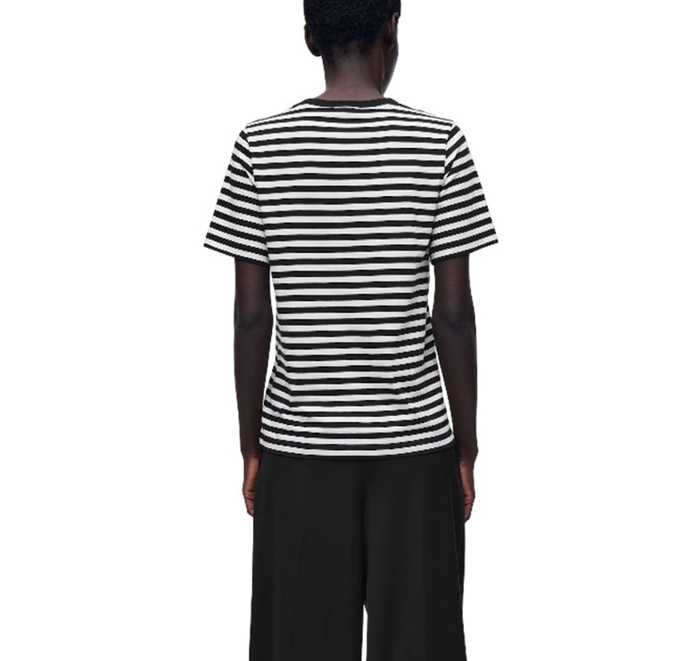 COS Women's 24/7 Regular T-Shirt Black/White/Striped