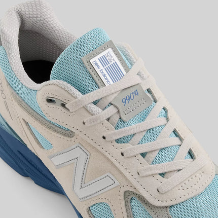 New Balance Made in USA 990v4 Moonbeam with Cloud Blue and Magic Blue U990MB4