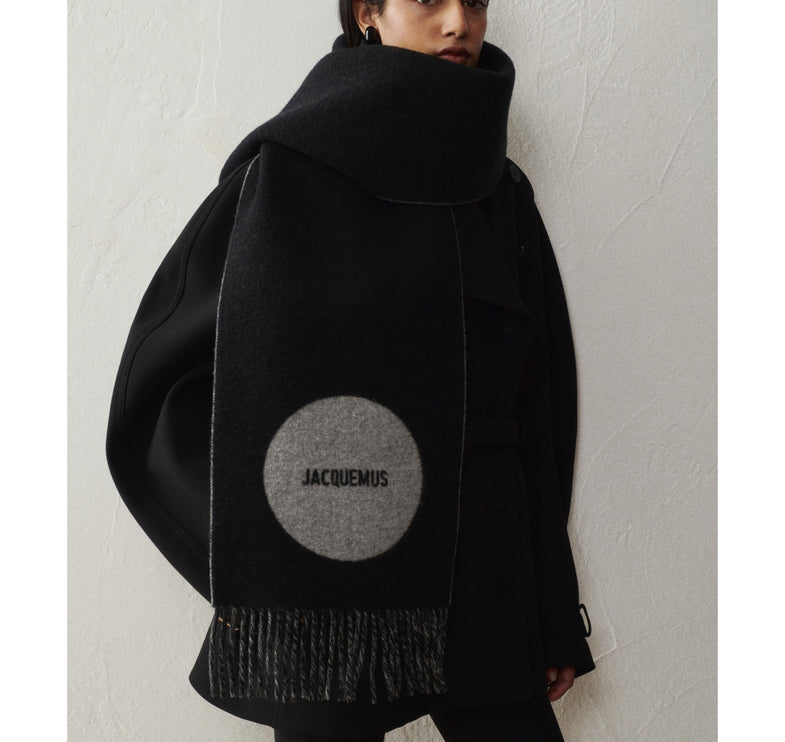 Jacquemus Unisex The Rond Carré Scarf Multi Black