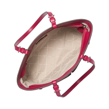 Michael Kors Women's Jet Set Medium Pocket Tote Bag Dark Raspberry